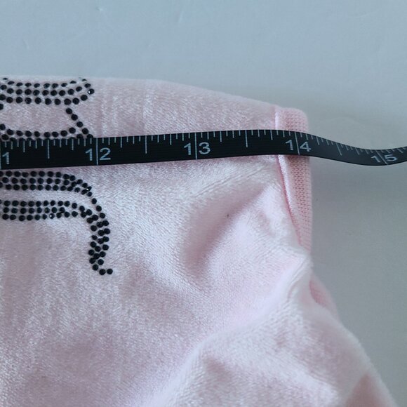 JUICY COUTURE PINK/BLACK TERRY BLING TRACKSUIT HOODIE | LOGO DETAIL |SZ M/L - Picture 10 of 11